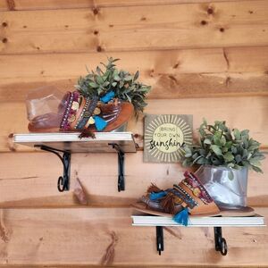 Elina Linardaki Marrakech Leather Sandals Strappy Boho Coins Tassles Greek Sz 39